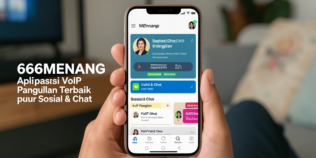 Antarmuka aplikasi 666MENANG untuk panggilan VoIP yang intuitif dan menarik.