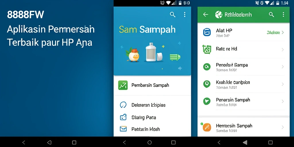 Tampilan antarmuka utama aplikasi Pembersih Sampah 888FW.
