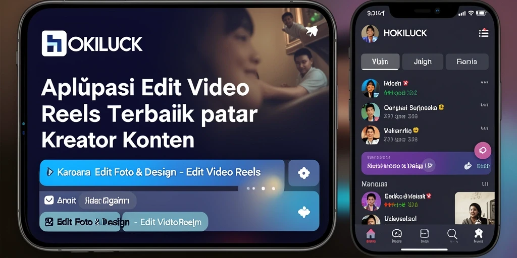 Tampilan antarmuka HOKILUCK untuk Edit Video Reels yang menarik.