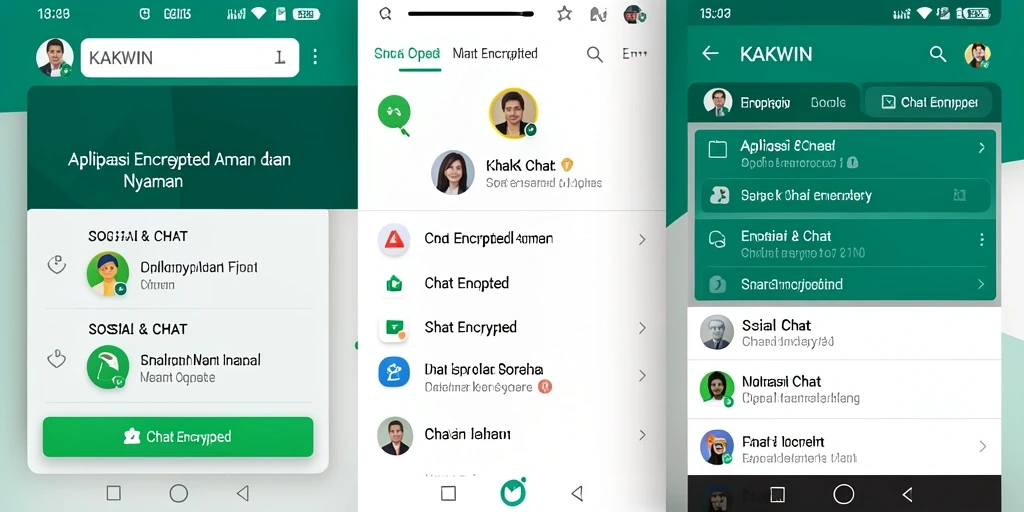 Tampilan antarmuka KAKWIN yang ramah pengguna untuk Chat Encrypted.