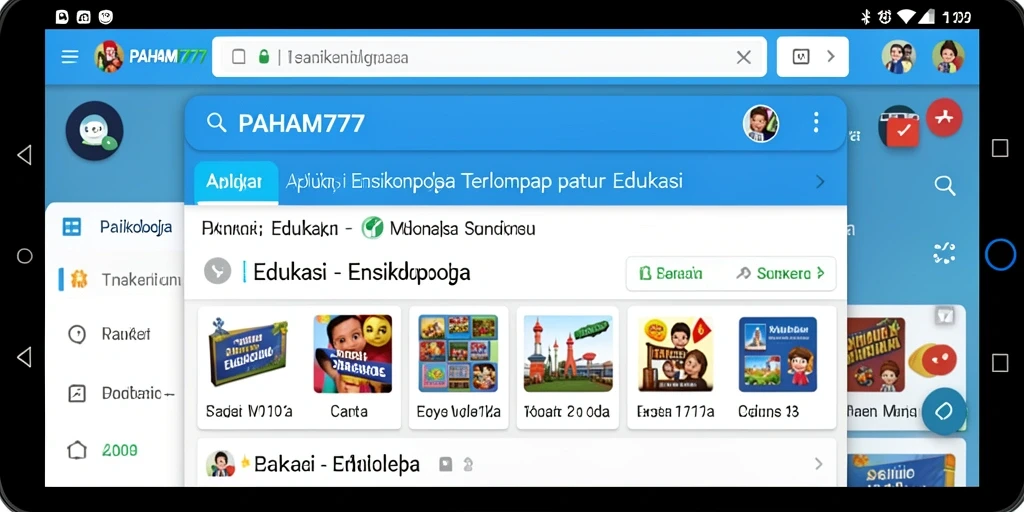 Antarmuka aplikasi Ensiklopedia PAHAM777 yang user-friendly.