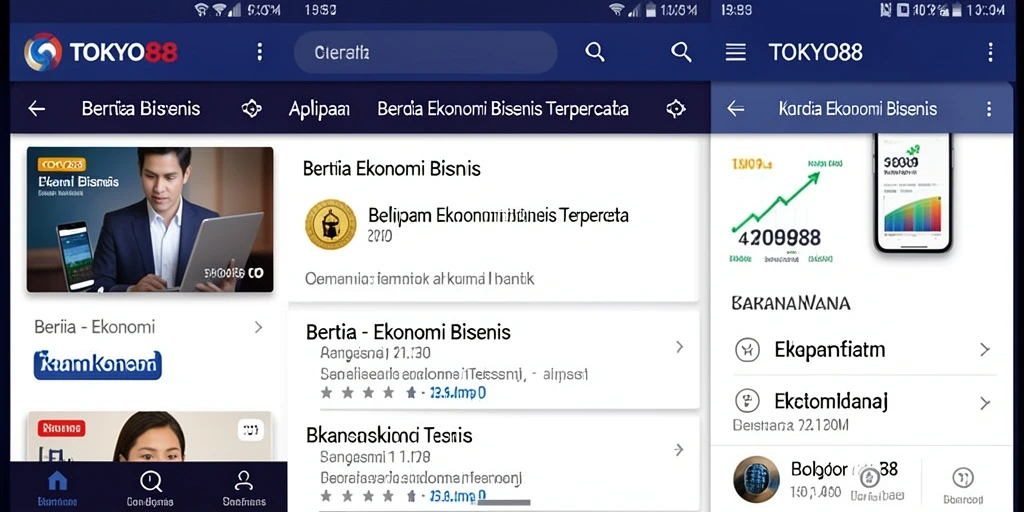 Tampilan antarmuka aplikasi TOKYO88 menampilkan berita ekonomi terkini.