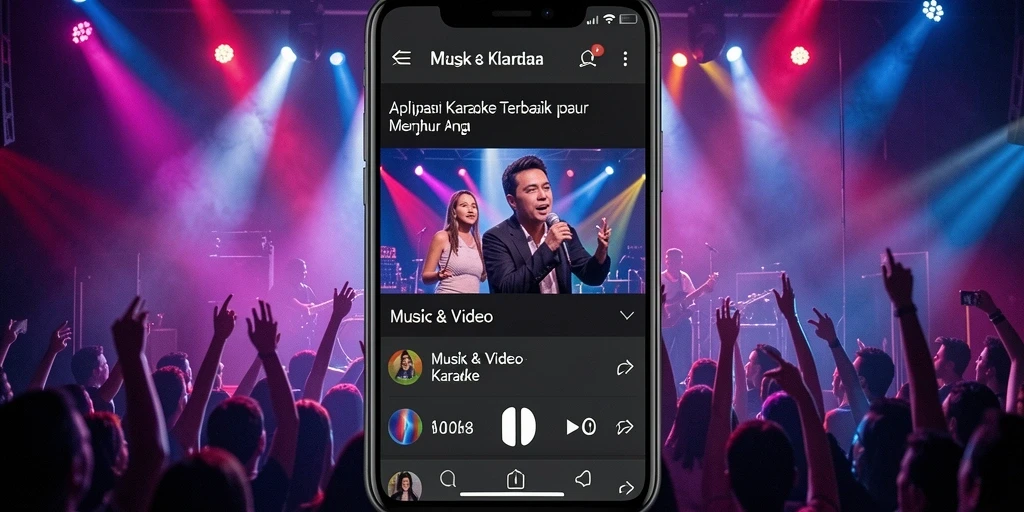 Antarmuka pengguna V07 yang menarik untuk karaoke menyanyi.